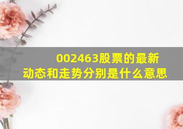 002463股票的最新动态和走势分别是什么意思