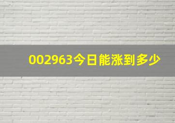 002963今日能涨到多少