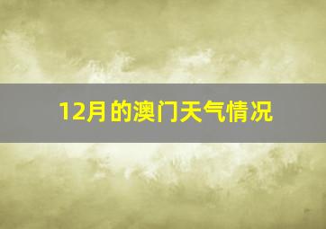 12月的澳门天气情况