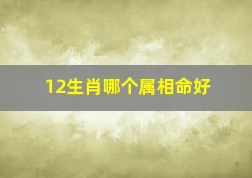 12生肖哪个属相命好