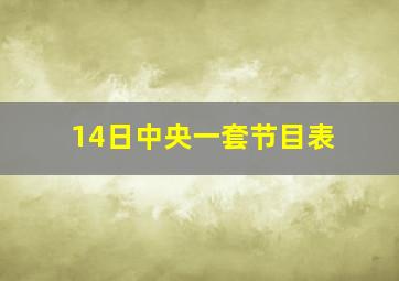 14日中央一套节目表