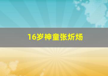 16岁神童张炘炀