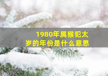 1980年属猴犯太岁的年份是什么意思