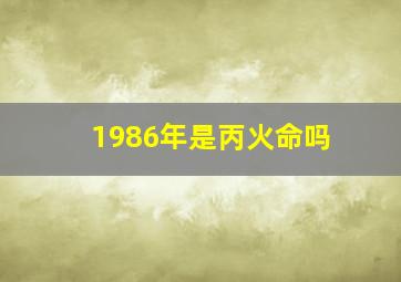 1986年是丙火命吗