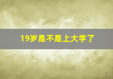 19岁是不是上大学了