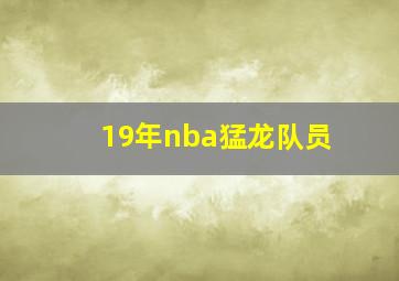 19年nba猛龙队员