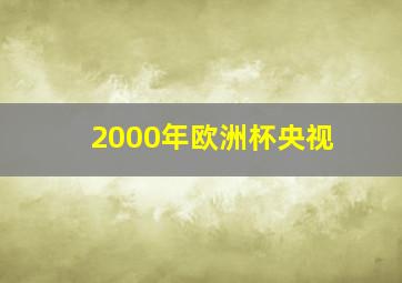 2000年欧洲杯央视