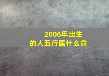 2006年出生的人五行属什么命