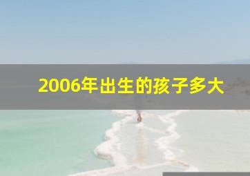 2006年出生的孩子多大