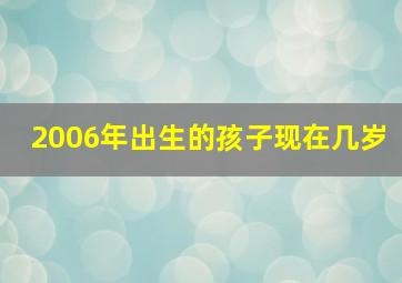 2006年出生的孩子现在几岁