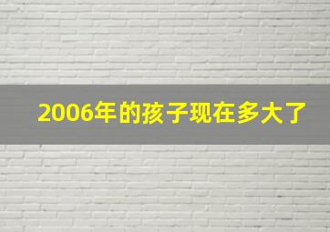 2006年的孩子现在多大了