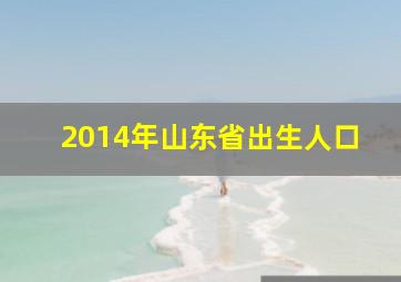 2014年山东省出生人口