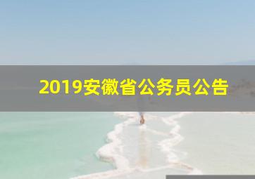 2019安徽省公务员公告