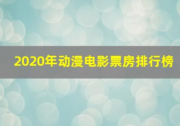 2020年动漫电影票房排行榜