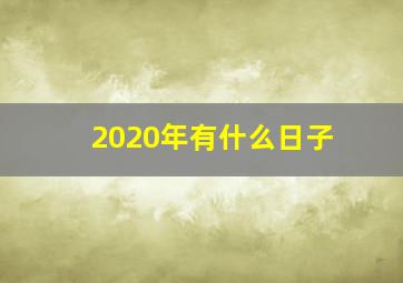 2020年有什么日子