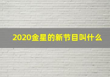 2020金星的新节目叫什么