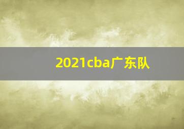 2021cba广东队