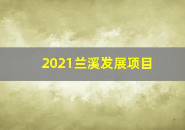 2021兰溪发展项目