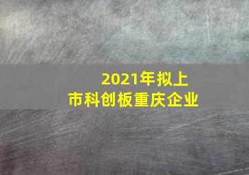 2021年拟上市科创板重庆企业