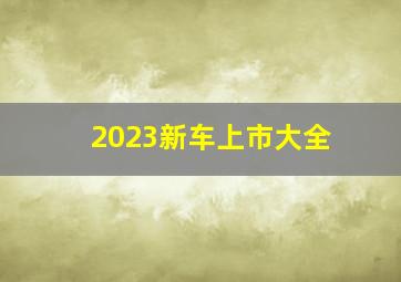 2023新车上市大全