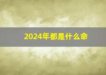 2024年都是什么命