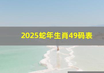 2025蛇年生肖49码表