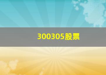 300305股票