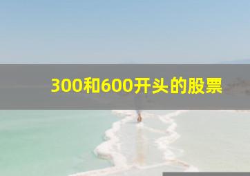 300和600开头的股票