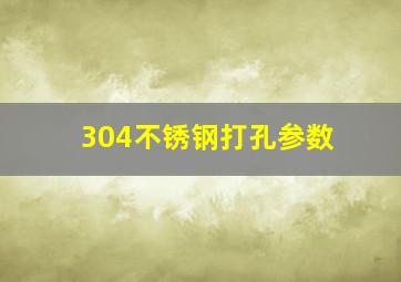 304不锈钢打孔参数