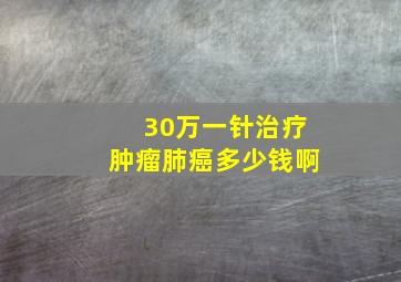 30万一针治疗肿瘤肺癌多少钱啊