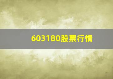 603180股票行情