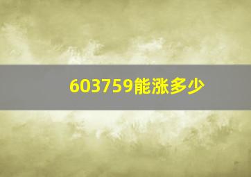 603759能涨多少