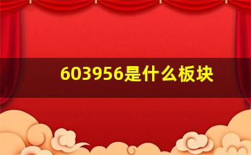 603956是什么板块