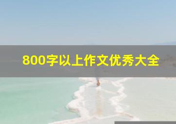 800字以上作文优秀大全