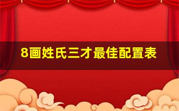 8画姓氏三才最佳配置表