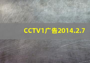 CCTV1广告2014.2.7