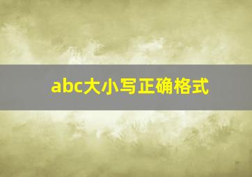 abc大小写正确格式