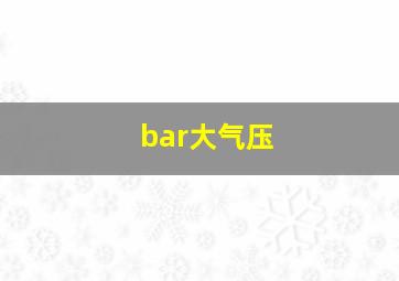 bar大气压