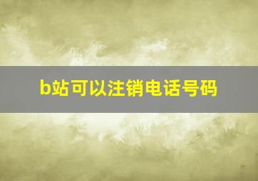 b站可以注销电话号码