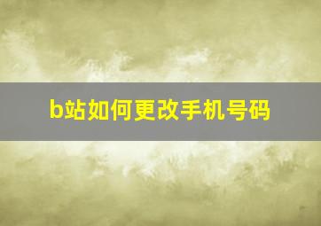 b站如何更改手机号码