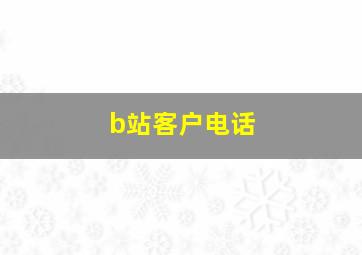 b站客户电话