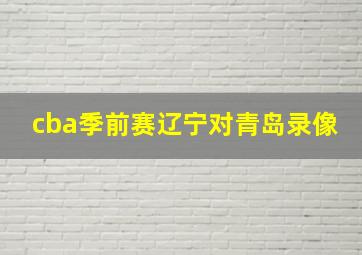 cba季前赛辽宁对青岛录像