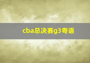 cba总决赛g3粤语