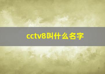 cctv8叫什么名字