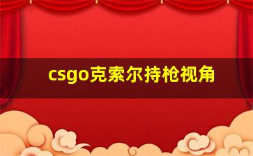 csgo克索尔持枪视角