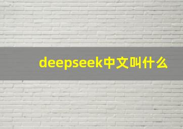 deepseek中文叫什么