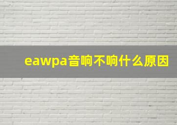 eawpa音响不响什么原因