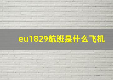 eu1829航班是什么飞机