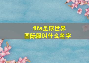 fifa足球世界国际服叫什么名字