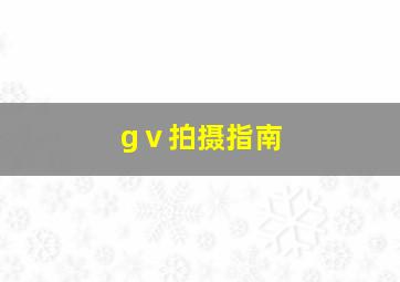 gⅴ拍摄指南